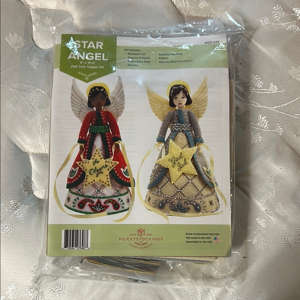 Star Angel Felt Tree Topper Kit - Multicolor